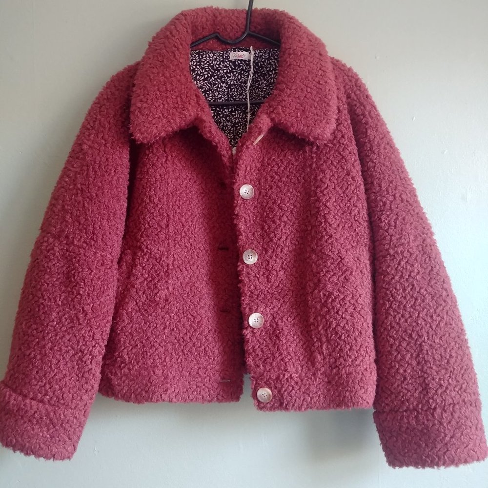 New With Tags Faherty XL Timber Ridge Fleece Jacket in Henna